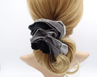 Velvet Chiffon Shimmer Edge Scrunchie