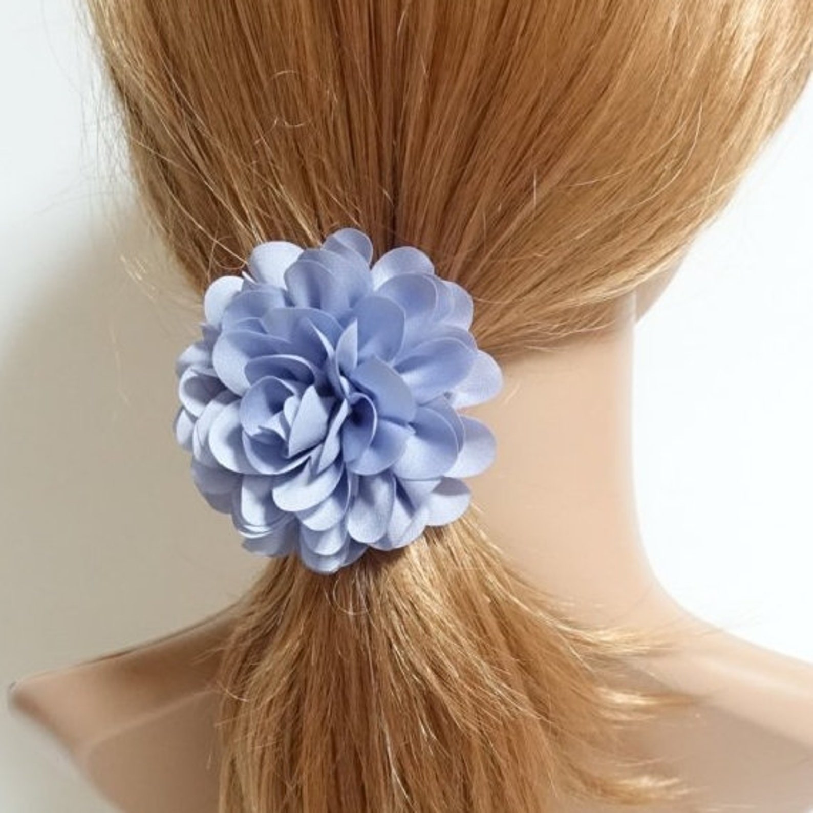 Handmade Dahlia Flower Hair Elastics Ponytail Holder Flower Etsy