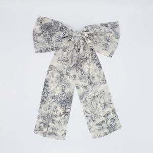long tail chiffon hair bow jungle print hair accessory for women