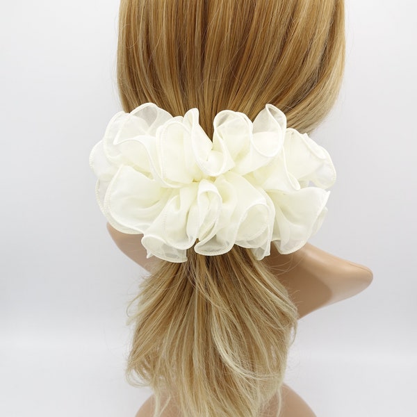 chiffon ruffle flower hair barrette woman hair accessory