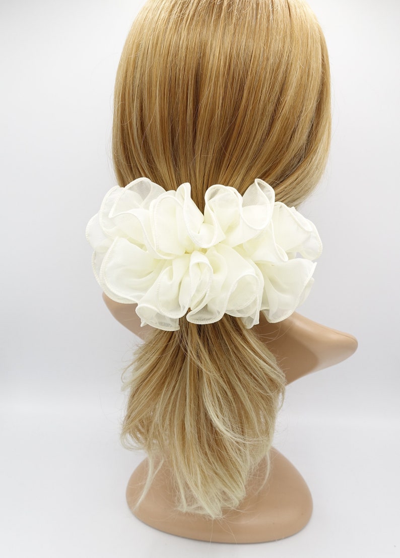Chiffon Ruffle Flower Hair Barrette Woman Hair Accessory - Etsy