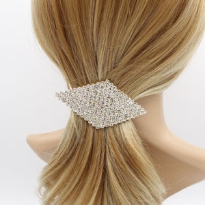 Rhinestone Rhombus Hair Barrette: Czech Crystal Embellishment