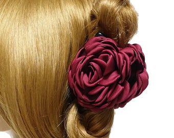 Rose Flower Hair Claw Clip Discolored Petal Flower Hair Clamp Women Hair Accessory