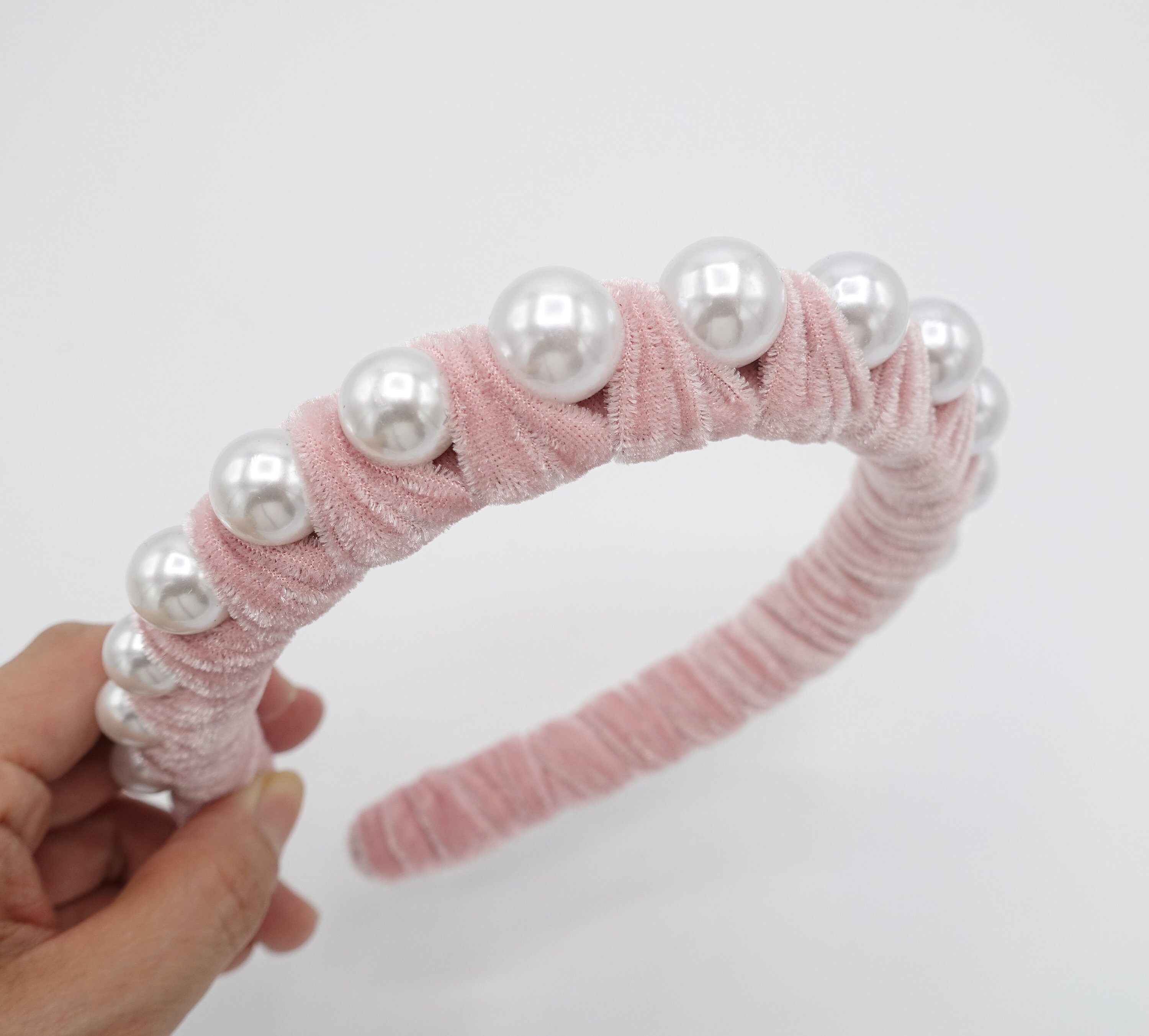 Rust Velvet Pearl Headband