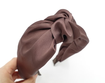 satin top knot headband single layer headband for women