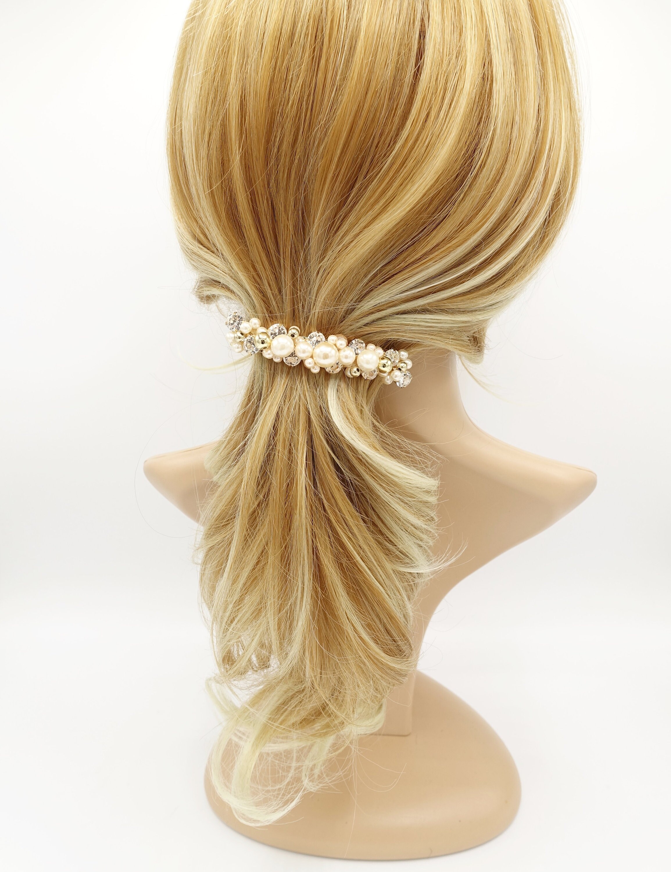 WHAVEL Perlen-Haarspangen Für Frauen – 2 Stück, Mit Strass, Für Hochzeit & Alltag