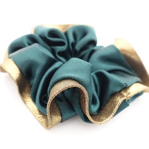golden schillernde trimmen lebendige Satin scrunchies Frauen Haar elastisch scrunchy Accessoire