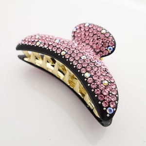 Hand Mounted Czech Rhinestone Hair Claw: Jeweled Hair Clamp