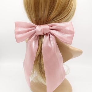 organza tail hair bow big stylish hair accessory for women