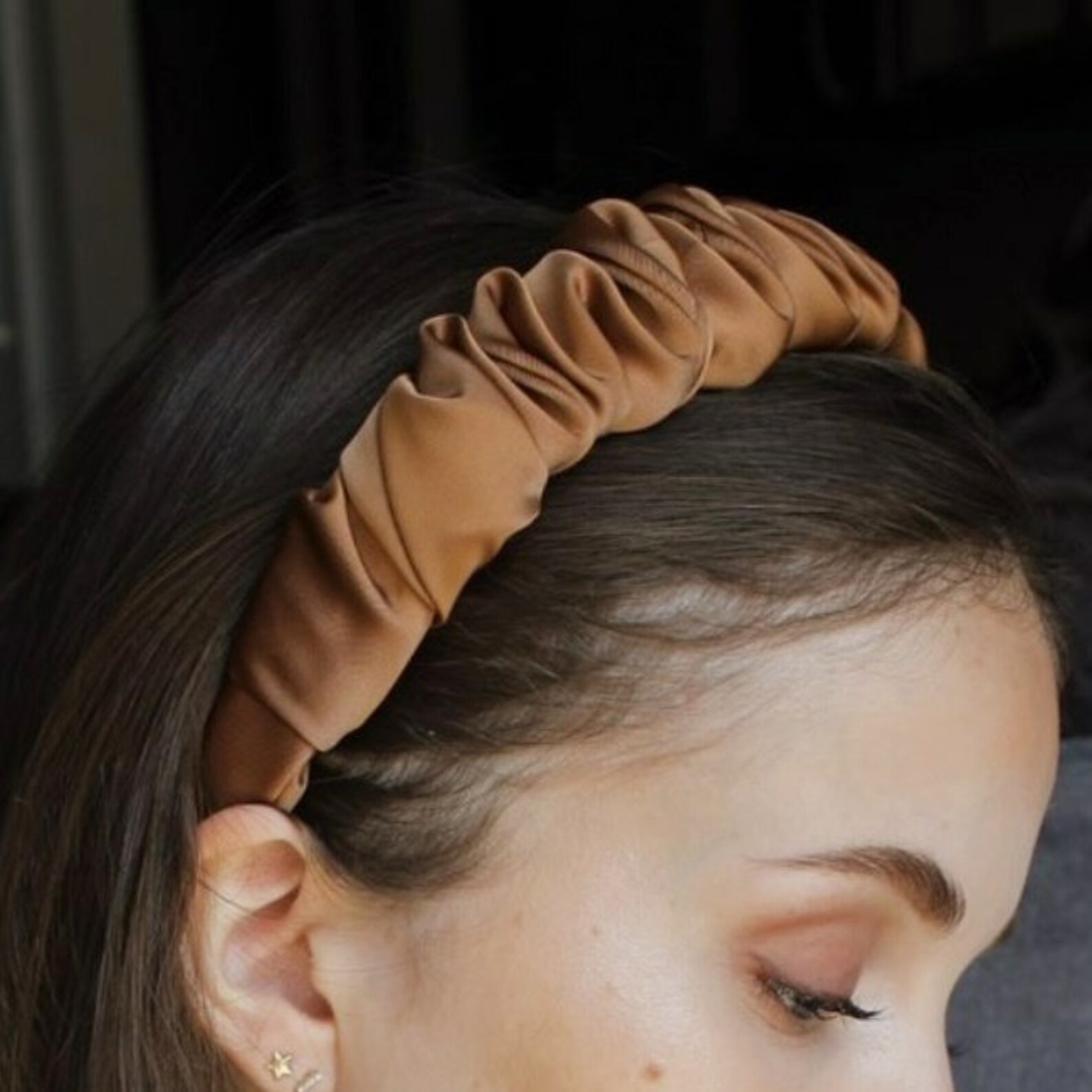 Satin spiral wave headband pleated wrap feminine stylish Etsy
