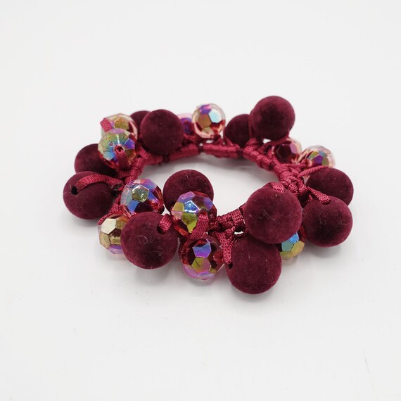 Velvet Ball Beaded Mini Disco Ball Hair Elastic Ponytail Etsy