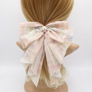 Floral Hair Bow, Golden Glitter Hair Bow, Chiffon Hair Bows for Women ...