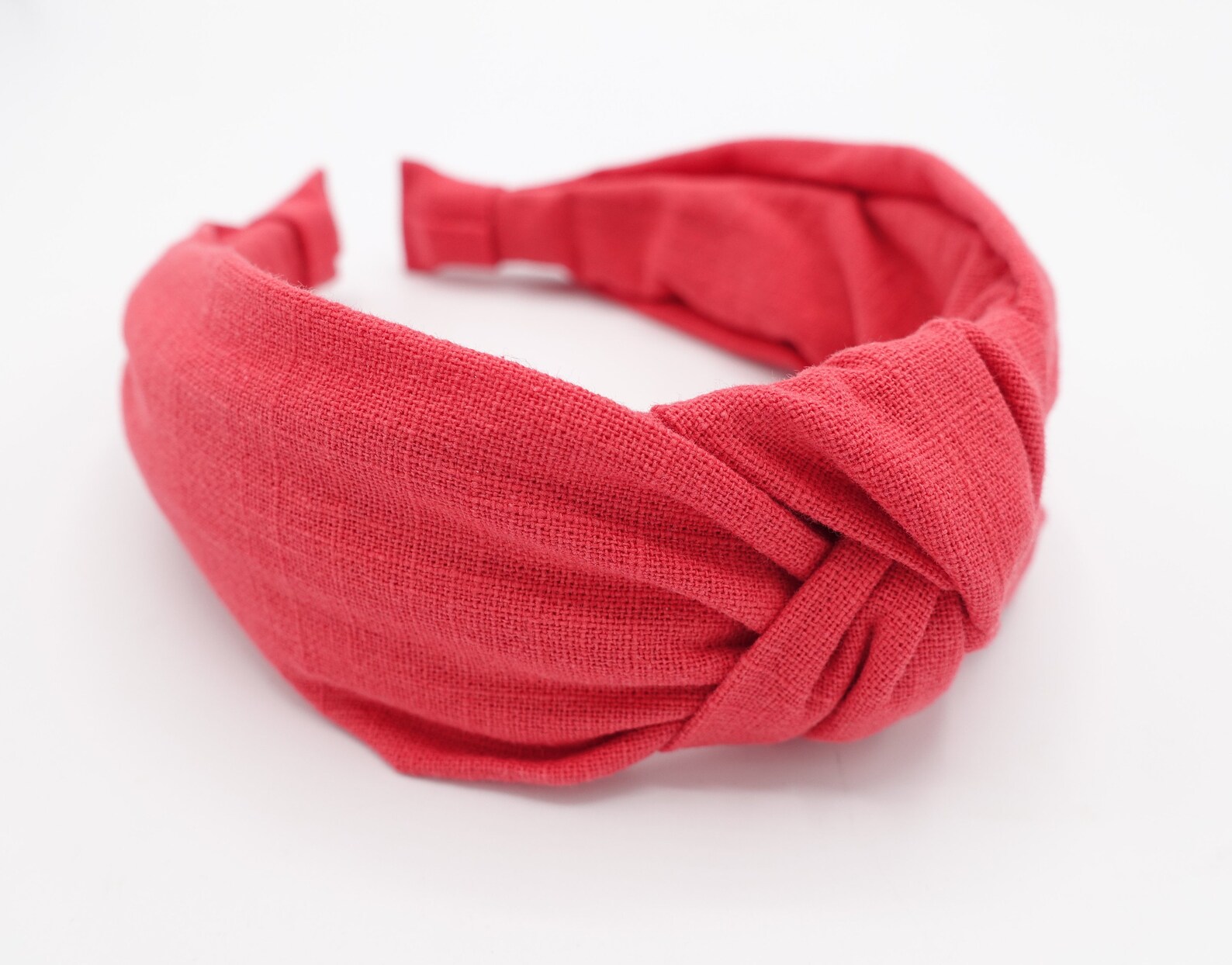 Mustard Linen Leaf Stretchy Head Band Knot