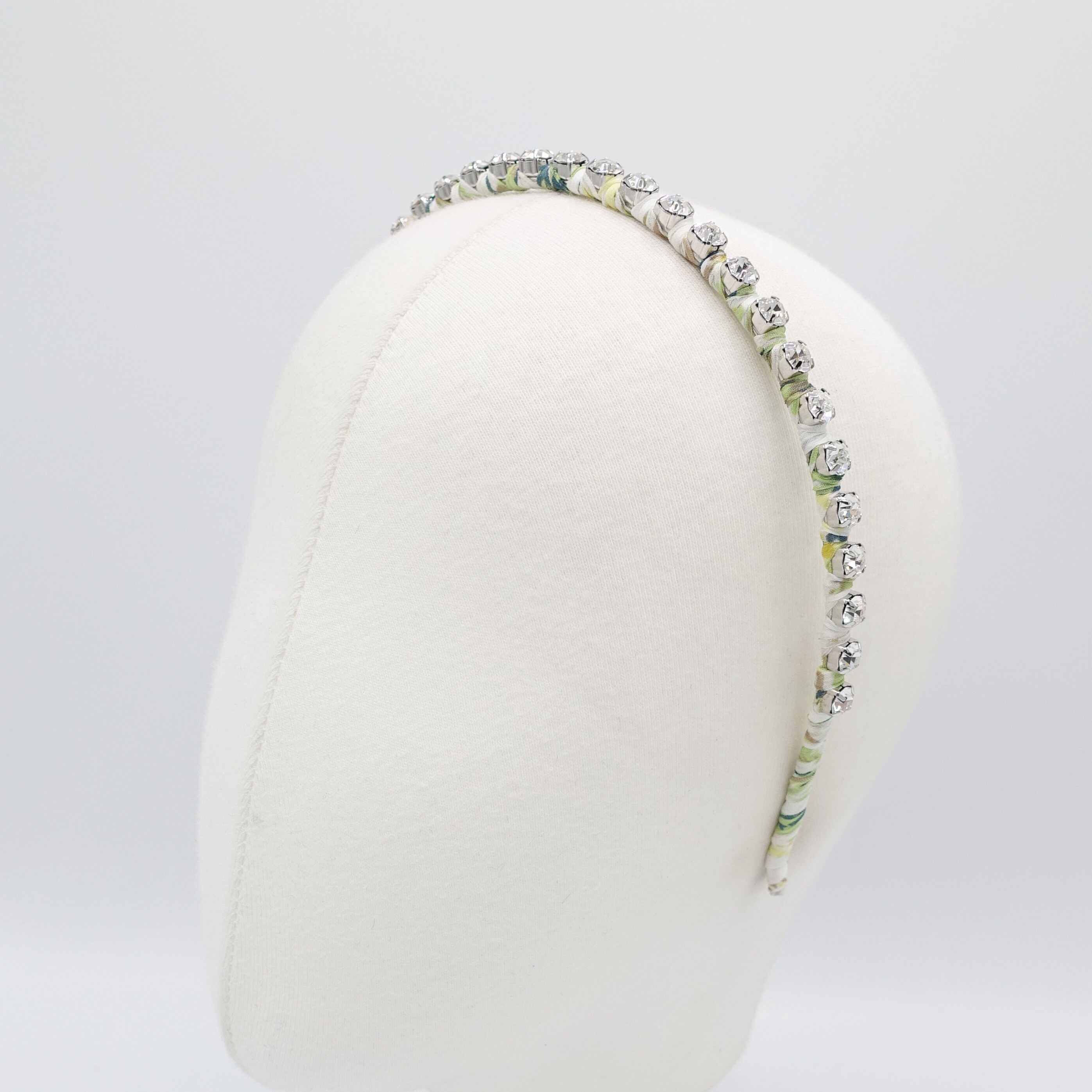 Rhinestone Floral Fabric Wrap Headband - Etsy