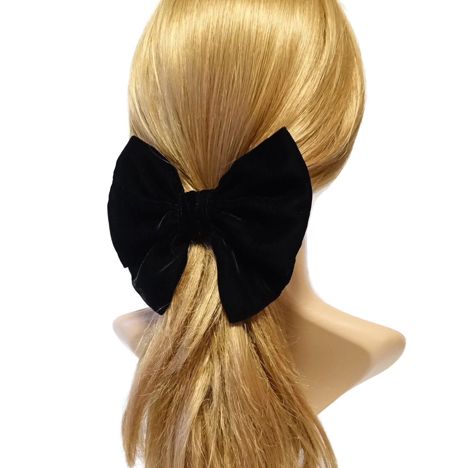 HINZIC 3Pcs 4.72inch Velvet Hair Bow Clips Black Hair Bows Hair Ribbons  Christmas Valentines Birthday Hair Styling Accessories for Women Girls  Teens