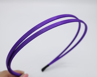 Diadema doble de satén, accesorio básico para el cabello de mujer.