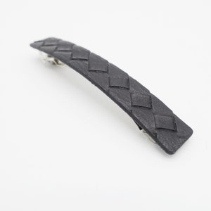 weaved leather hair barrette for women