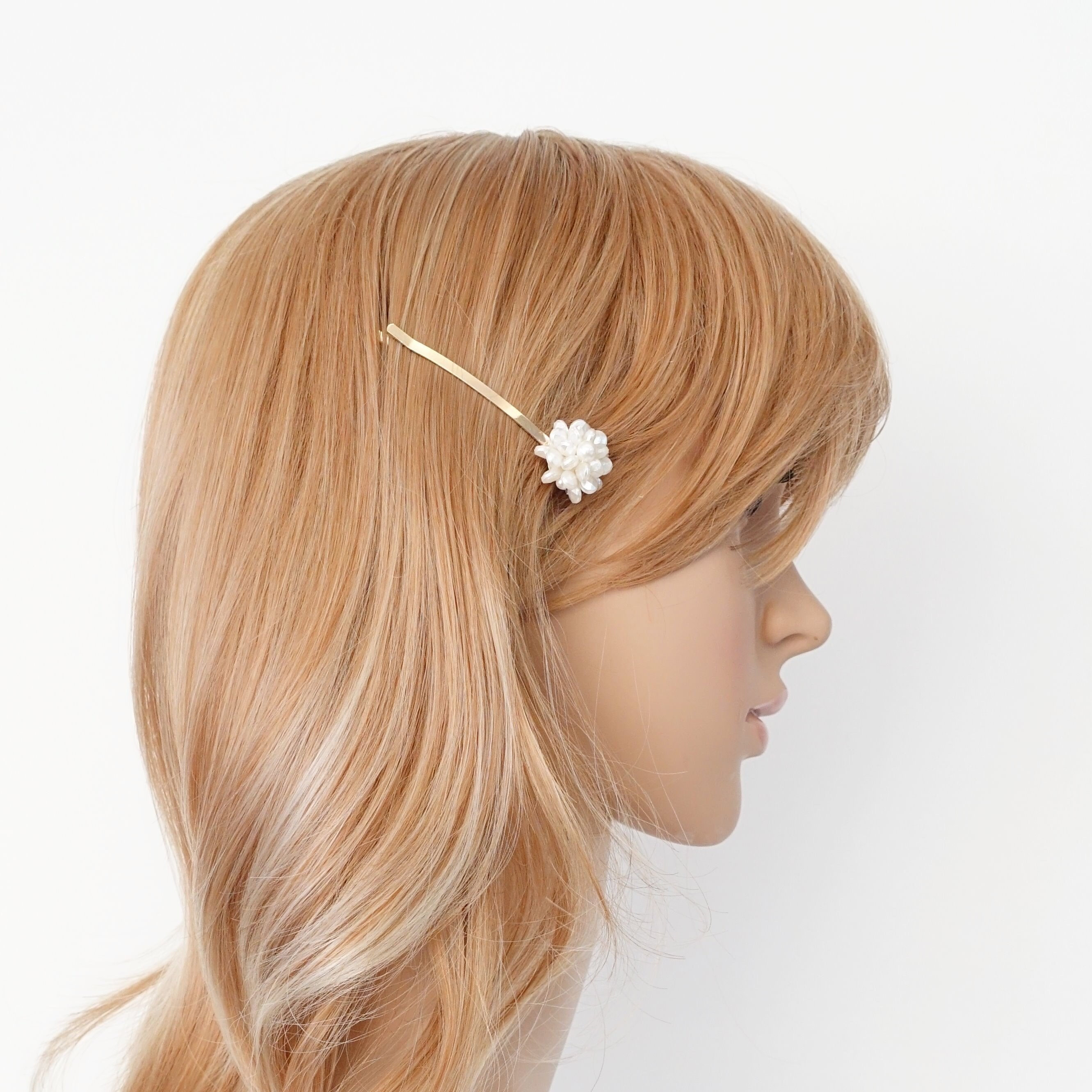 ハートパールビジューリボンヘアクリップ2点セット[bl126