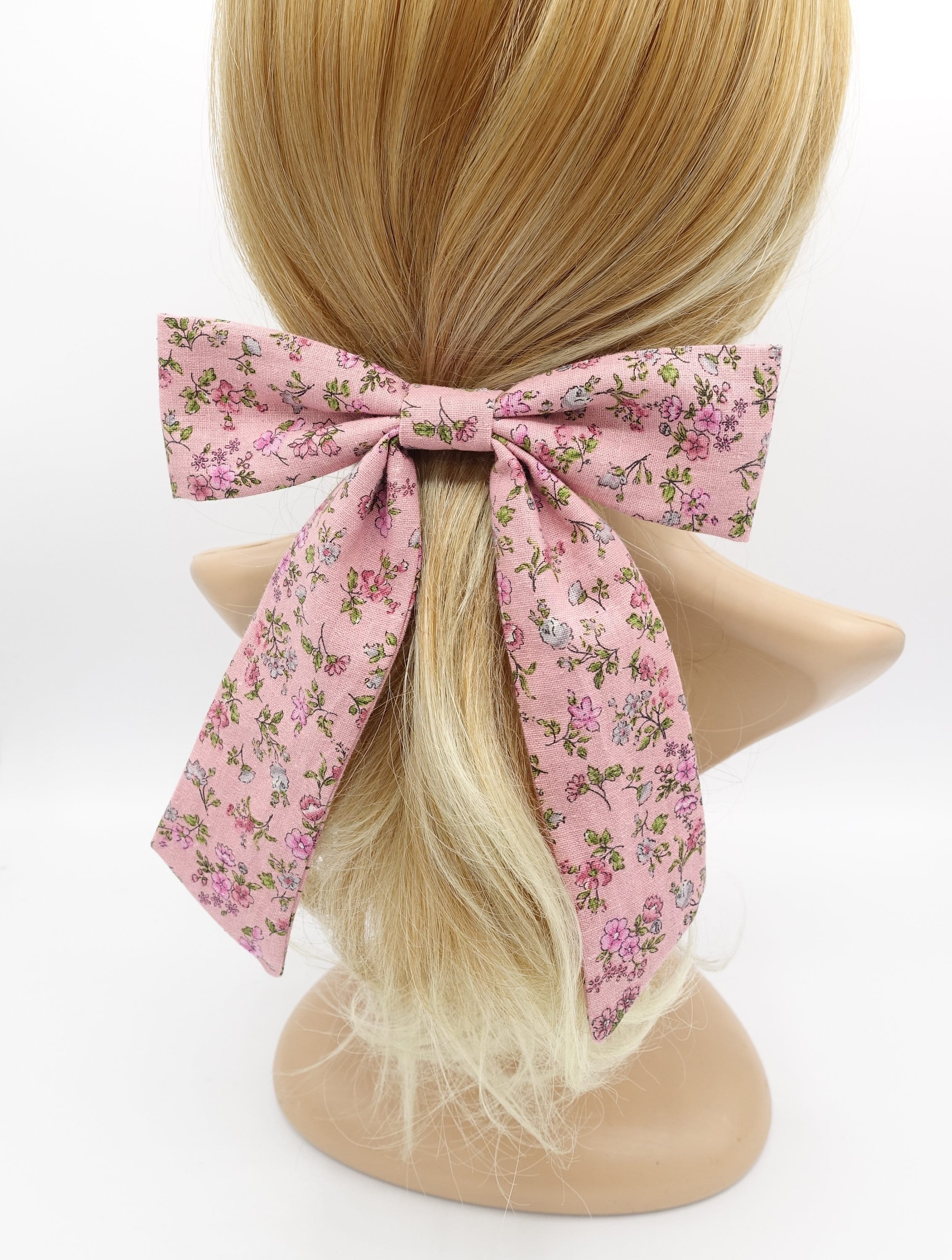 Floral Cotton Hair Bow for Women - Etsy