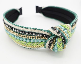 embellished top knot headband sequin pearl rhinestone decorated hairband