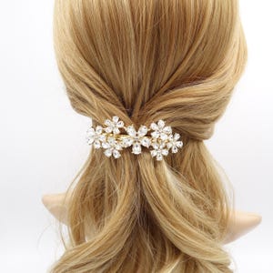 rhinestone flower hair barrette, 7 flower hair barrette, bling hair barrette for women