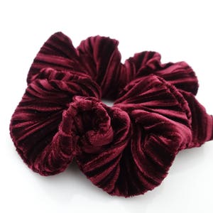 solid pleat velvet scrunchies women Hair Elastic scrunchie