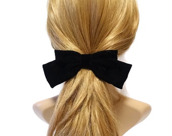 Handmade Black Silk Velvet Hair Bow Collection Claw Clip French Barrette Series Black Bow Hair Accessories