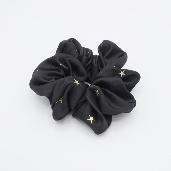 VELVET HAIR TIE GREY W/GOLD STAR VELVET HAIR TIE GREY W/GOLD STAR