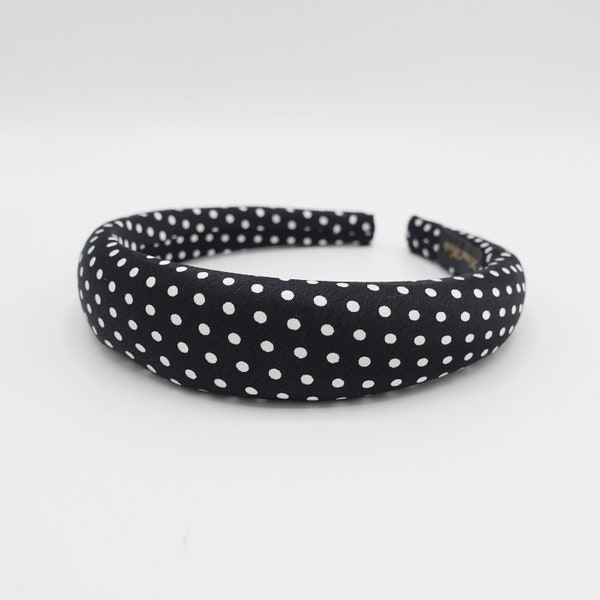 narrow version polka dot print padded headband for women