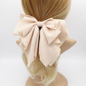 romance chiffon hair bow french barrette drape falling ruffle wave feminine style women hair clip image 5