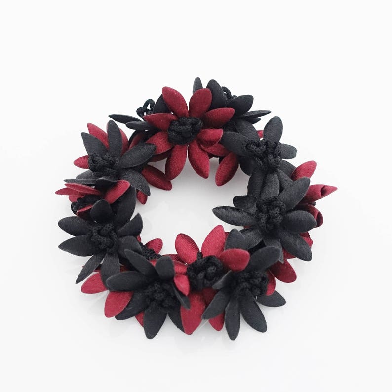 Flower Petal Ponytail Holder Two Tone Flower Petal Decorated Etsy