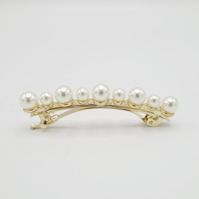 2 size pearl ball embellished side hair barrette Etsy