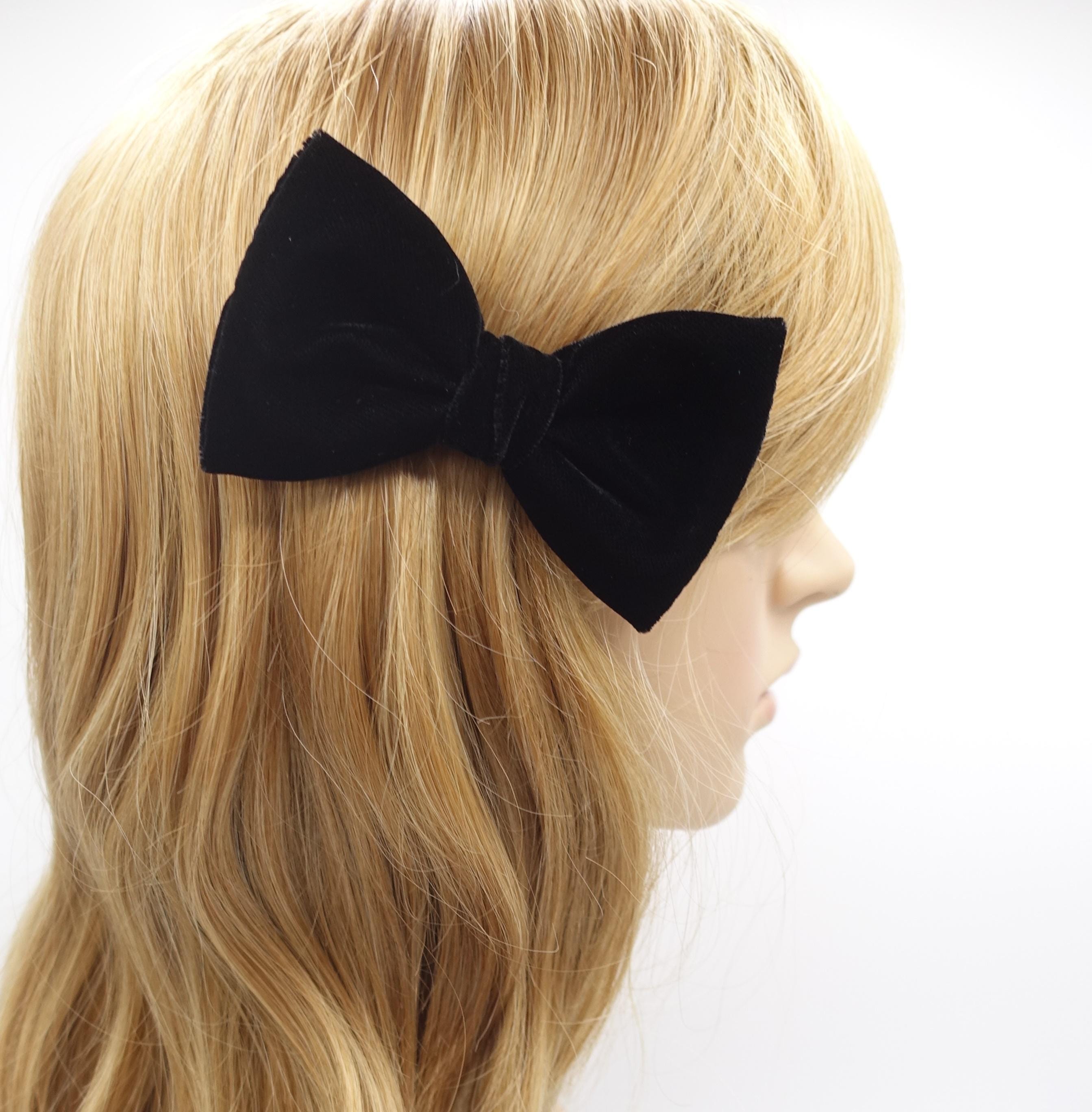 Velvet Bow With Pearl Hair Clip - Etsy