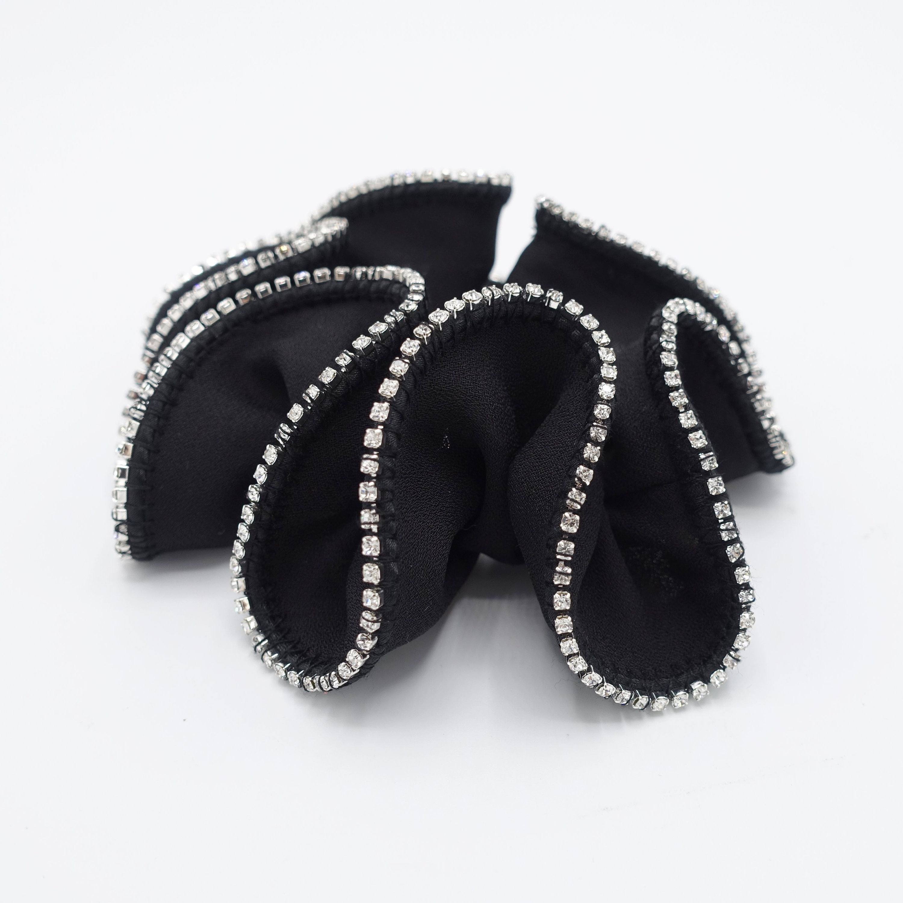 [TOOMUCHTAX] / ☆ CRYSTAL SCRUNCHIE / BLACK Full Rhinestone Scrunchie — CheerBows.co