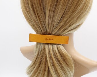 Italian Leather Hair Barrette, Minimalist Hair Clip