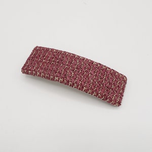 faux straw threaded rectangle hair barrette natural hair accessory image 7