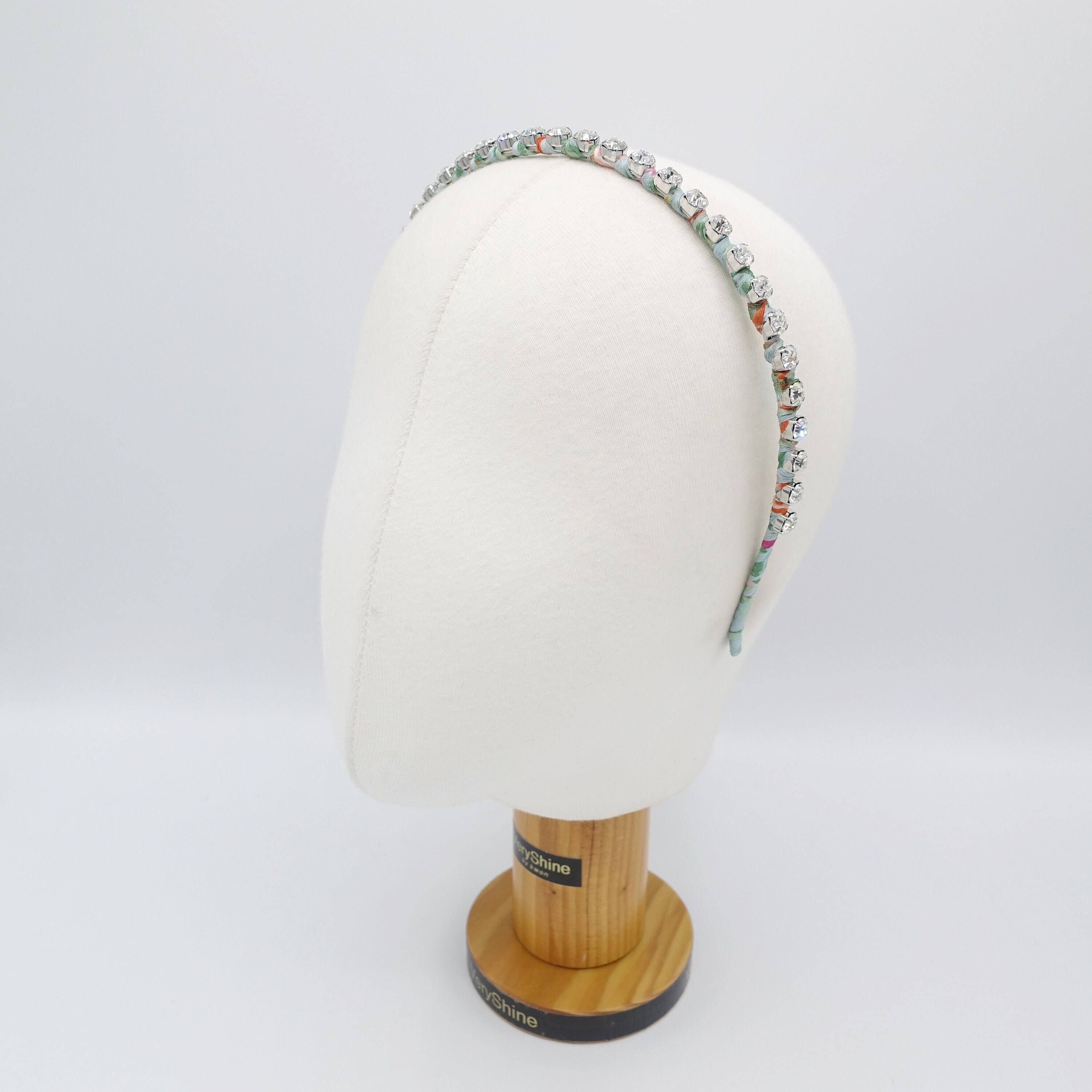 Rhinestone Floral Fabric Wrap Headband - Etsy display picture 2