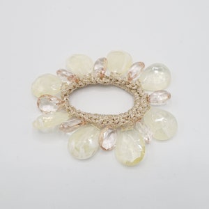 acrylic water drop ball beaded hair elastic ponytail holder women hair accessory