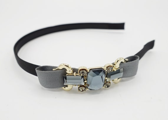Chain Buckle Headband Glass Rhinestone Embellished Thin  display picture 1