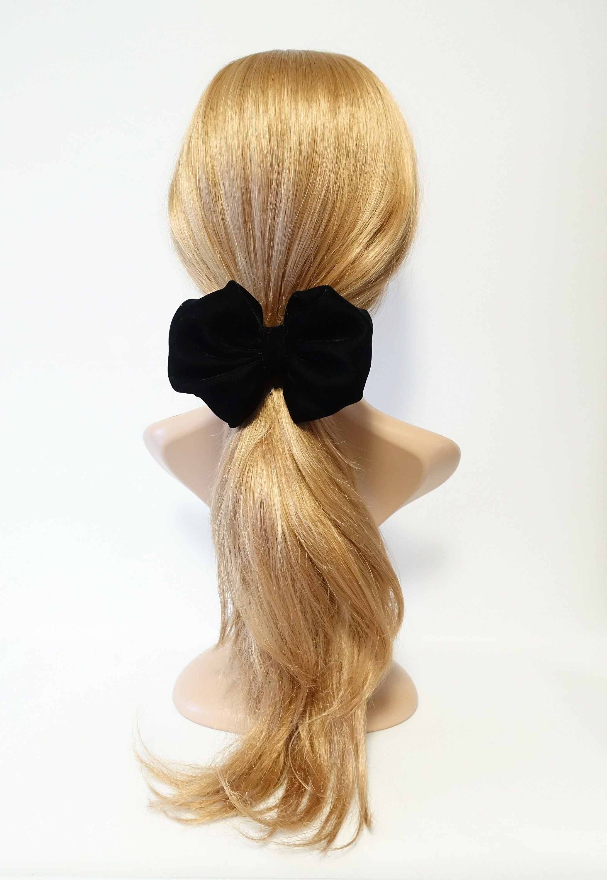 Assorted Silk and Velvet Bow Ponytails Alice Velvet Hair Bow Barrette by Grace & Grandeur Bow Company main image 4