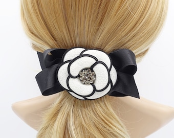 Camellia Hair Bow Rhinestone Embellished Flower French - Etsy Camellia Hair Bow Rhinestone Embellished Flower French - Etsy