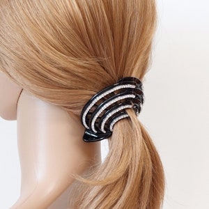 rhinestone circle crescendo ponytail clip women crystal decorated hair claw clip