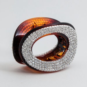 Rhinestone Ellipse Hair Claw Clip: Dazzling Hair Clamp