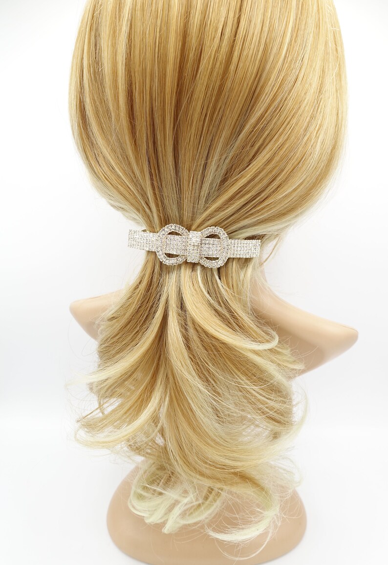 Cubic embellished hair bow barrette sparkly buckle hair Etsy