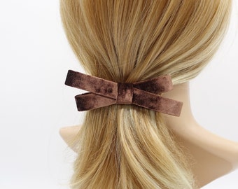 Velvet Bow Barrette: Cross Ribbon French Hair Clip