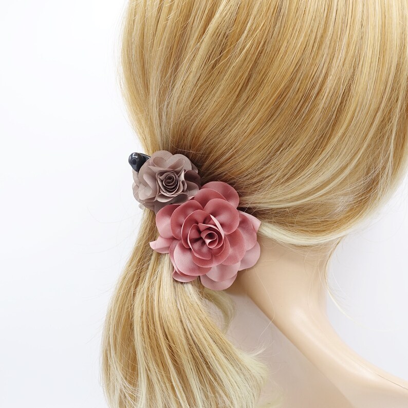 Handmade Two Flower Banana Hair Clip Decorated Flower Hair Etsy