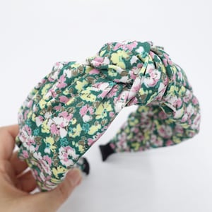 floral knot headband, blossom print headband, top knot headband for women