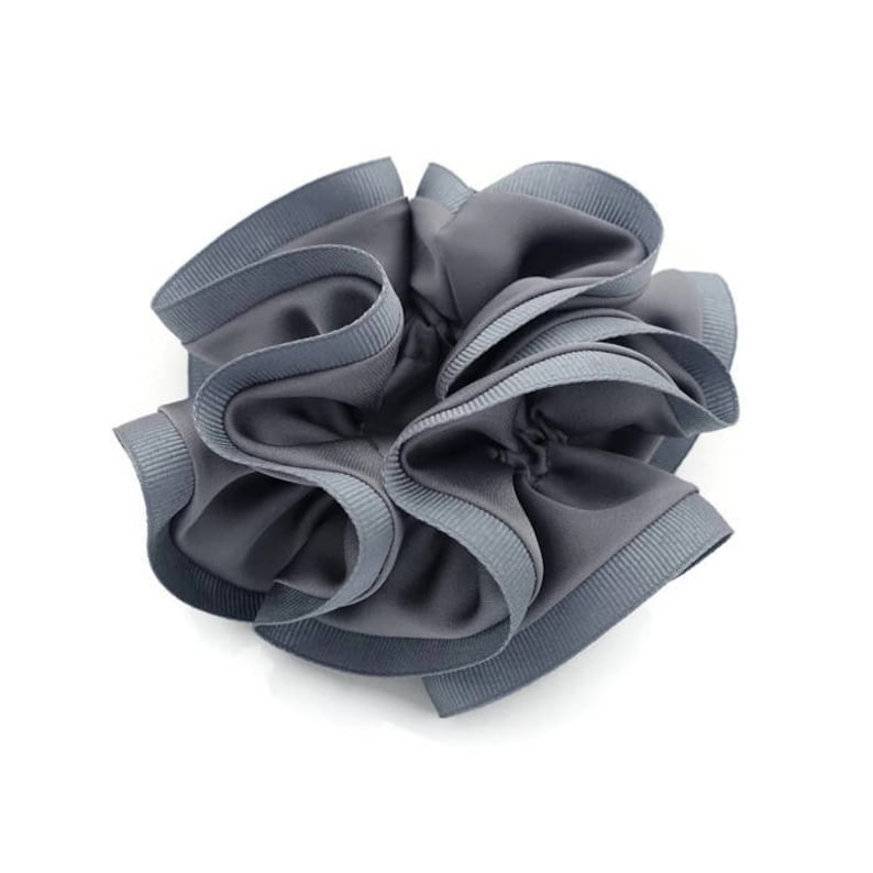 Grosgrain Trim Satin Hair Scrunchies Hair Elastics for Woman zdjęcie 4