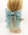 rolled hem chiffon hair bow barrette accessory for women product logo