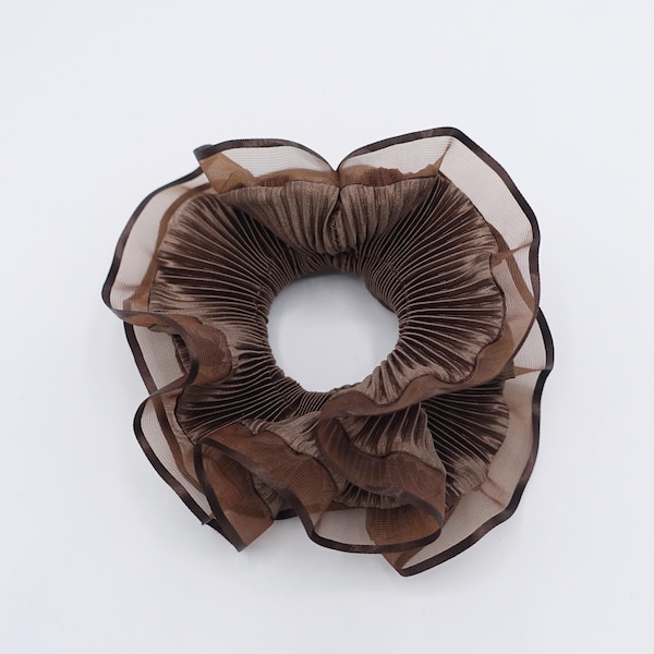 Plissee Scrunchie: Haargummi mit Organza-Rand